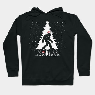 Believe Bigfoot Santa Claus Bigfoot Sasquatch Christmas Gift Hoodie